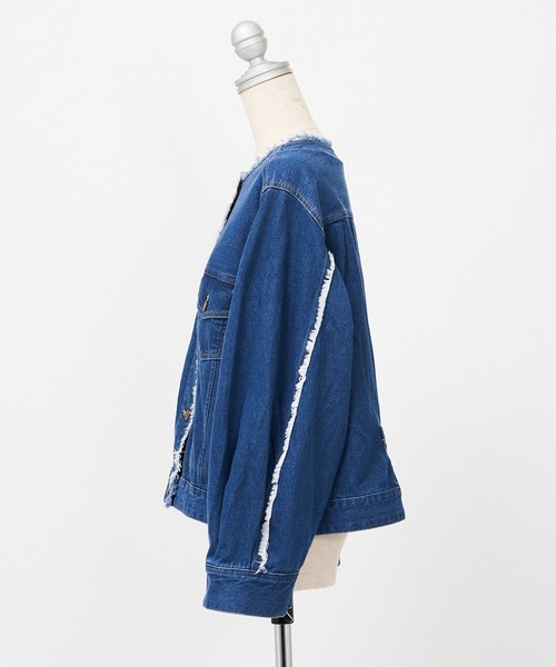 AS KNOW AS PINKY(アズノゥアズピンキー)の「袖ポワ可憐なデニムジャケット(デニムジャケット・レディース・ブラック/ブルー・FREE)」の8枚目の写真