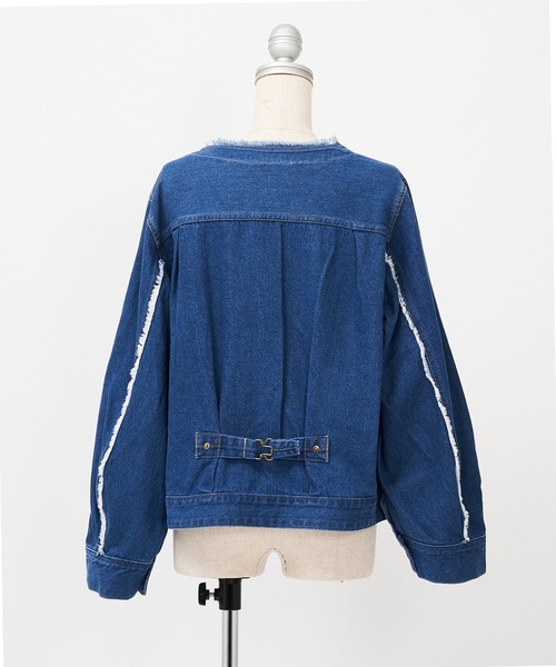 AS KNOW AS PINKY(アズノゥアズピンキー)の「袖ポワ可憐なデニムジャケット(デニムジャケット・レディース・ブラック/ブルー・FREE)」の9枚目の写真