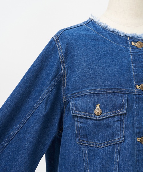 AS KNOW AS PINKY(アズノゥアズピンキー)の「袖ポワ可憐なデニムジャケット(デニムジャケット・レディース・ブラック/ブルー・FREE)」の13枚目の写真