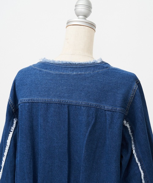 AS KNOW AS PINKY(アズノゥアズピンキー)の「袖ポワ可憐なデニムジャケット(デニムジャケット・レディース・ブラック/ブルー・FREE)」の15枚目の写真
