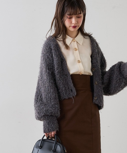natural couture(ナチュラルクチュール)の「変わり釦キャンディスリーブシャツブラウス(シャツ/ブラウス・レディース・オフホワイト/ブラウン/ピンク・FREE)」の14枚目の写真