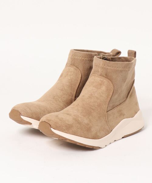 earth music&ecology Blue Label（アースミュージックアンドエコロジーブルーレーベル）の「【earthmusic&ecology Blue Label】　軽量ダッドスニーカー調ショートブーツ　EM-805【厚底】（ブーツ・レディース・カーキ/グレー/ダークベージュ・LL/S/L/M）」の2枚目の写真