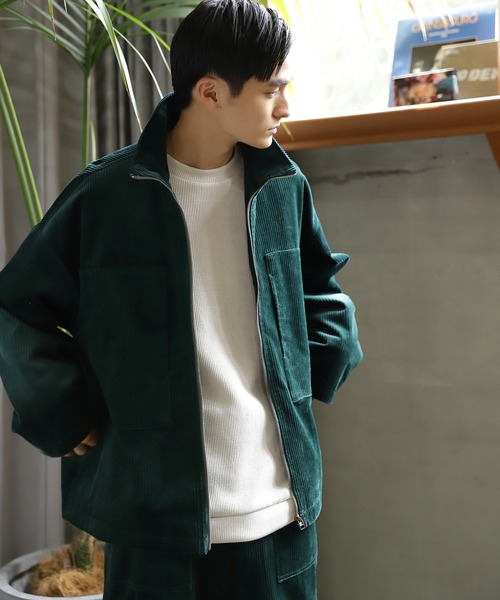 niko and...（ニコアンド）の「[セットアップ対応]コーデュロイZIPアップブルゾン（ブルゾン・メンズ・ベージュ/グリーン/チャコール・MEDIUM/LARGE）」の3枚目の写真