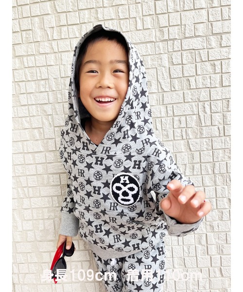 HEAD ROCK（ヘッドロック）の「フーデッドトレーナー（パーカー・キッズ・ブラック/ネイビー/グレー/カーキ/ブラック系その他/ブルー系その他/グレー系その他/グリーン系その他・100/110/120/130/140/150）」の5枚目の写真