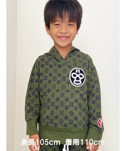 HEAD ROCK（ヘッドロック）の「フーデッドトレーナー（パーカー・キッズ・ブラック/ネイビー/グレー/カーキ/ブラック系その他/ブルー系その他/グレー系その他/グリーン系その他・100/110/120/130/140/150）」の7枚目の写真