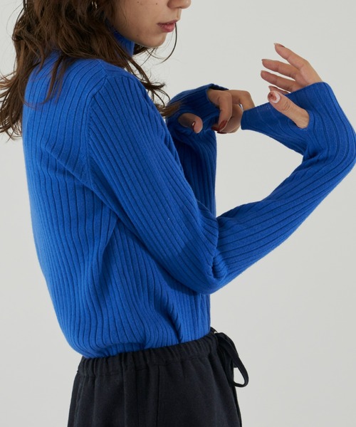 Auntie Rosa Holiday(アンティローザホリデー)の「カラーリブニットタートル(ニット/セーター・レディース・グレー/ピンク/ライトグリーン/ブルー/グリーン/オレンジ/ブラック・FREE)」の10枚目の写真