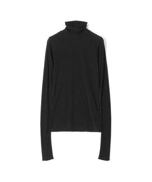 EDITION(エディション)の「120/2 HIGHTWIST RIB コットン リブタートルネックプルオーバー(Tシャツ/カットソー・レディース・ダークブラウン/ブラック/ホワイト・FREE)」の3枚目の写真