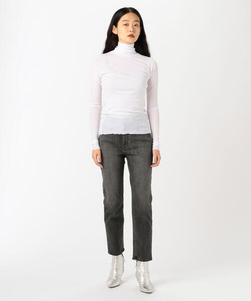 EDITION(エディション)の「120/2 HIGHTWIST RIB コットン リブタートルネックプルオーバー(Tシャツ/カットソー・レディース・ダークブラウン/ブラック/ホワイト・FREE)」の9枚目の写真