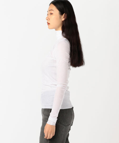 EDITION(エディション)の「120/2 HIGHTWIST RIB コットン リブタートルネックプルオーバー(Tシャツ/カットソー・レディース・ダークブラウン/ブラック/ホワイト・FREE)」の8枚目の写真