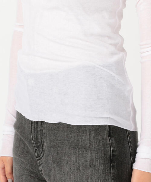 EDITION(エディション)の「120/2 HIGHTWIST RIB コットン リブタートルネックプルオーバー(Tシャツ/カットソー・レディース・ダークブラウン/ブラック/ホワイト・FREE)」の13枚目の写真