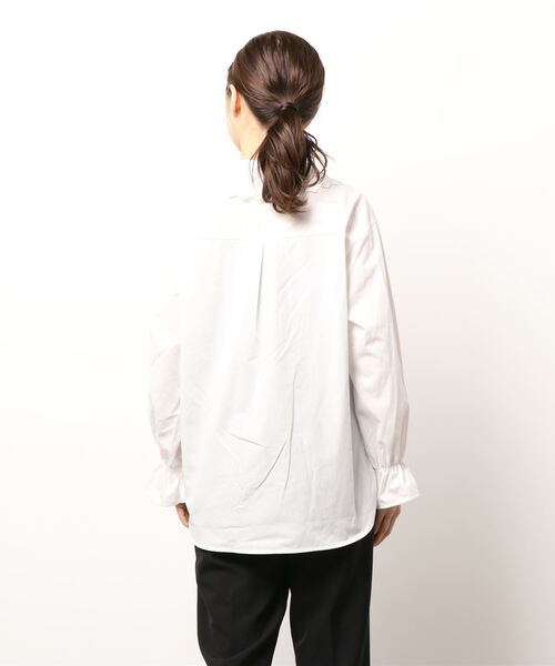 Te chichi（テチチ）の「アイレット刺繍レース衿シャツブラウス（シャツ/ブラウス・レディース・ブラック/オフホワイト・ﾌﾘ-）」の4枚目の写真