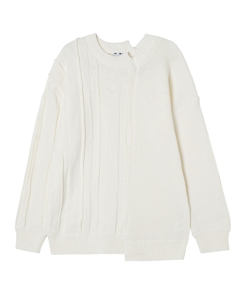 X-girl（エックスガール）の「CONTRAST KNIT TOP（ニット/セーター・レディース・ホワイト/ブラック・ONE SIZE）」の17枚目の写真