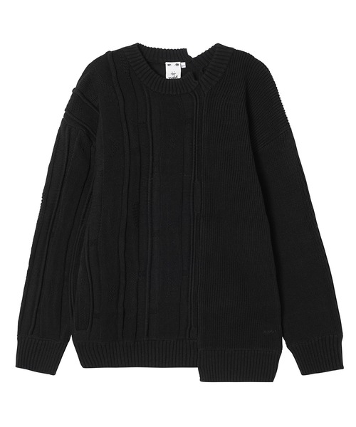 X-girl（エックスガール）の「CONTRAST KNIT TOP（ニット/セーター・レディース・ホワイト/ブラック・ONE SIZE）」の9枚目の写真