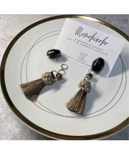 tone（トーン）の「【MOMOKINOKO】マーブルタッセル（pierce）(MA)（ピアス（両耳用）・レディース・ベージュ/ブラウン/ブラック/グレー/ゴールド・FREE）」の15枚目の写真