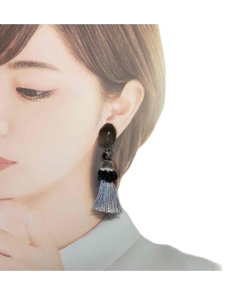 tone（トーン）の「【MOMOKINOKO】マーブルタッセル（pierce）(MA)（ピアス（両耳用）・レディース・ベージュ/ブラウン/ブラック/グレー/ゴールド・FREE）」の21枚目の写真