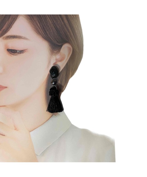 tone（トーン）の「【MOMOKINOKO】マーブルタッセル（pierce）(MA)（ピアス（両耳用）・レディース・ベージュ/ブラウン/ブラック/グレー/ゴールド・FREE）」の20枚目の写真