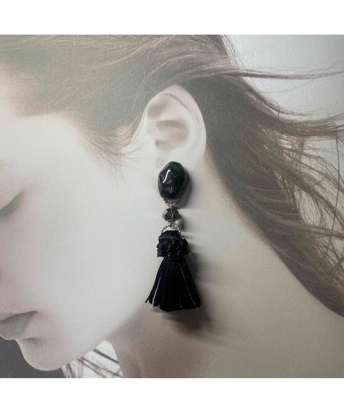 tone（トーン）の「【MOMOKINOKO】マーブルタッセル（pierce）(MA)（ピアス（両耳用）・レディース・ベージュ/ブラウン/ブラック/グレー/ゴールド・FREE）」の18枚目の写真