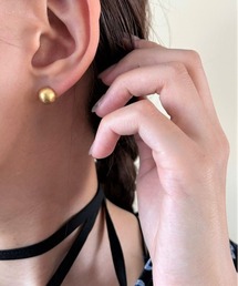 マットゴールドシンプルラウンドピアス