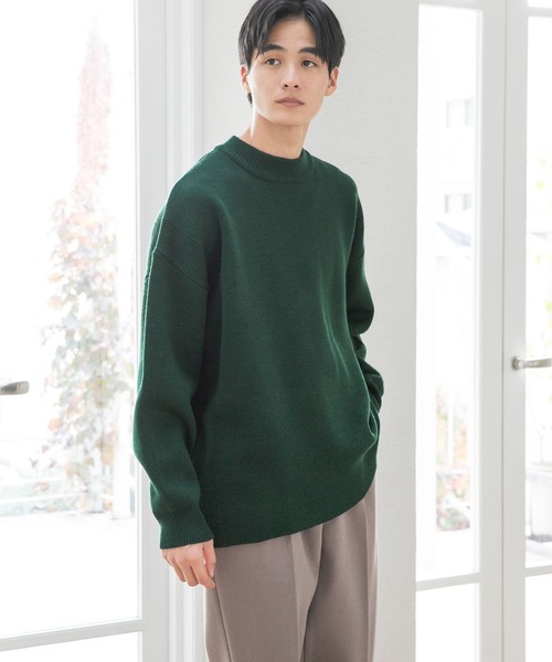 niko and...（ニコアンド）の「Wジャカードモックネックニットプルオーバー（ニット/セーター・メンズ・アイボリー/オレンジ/グリーン/ブラック・SMALL/MEDIUM/LARGE）」の3枚目の写真