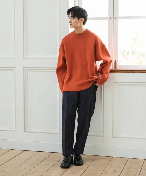 niko and...（ニコアンド）の「Wジャカードモックネックニットプルオーバー（ニット/セーター・メンズ・アイボリー/オレンジ/グリーン/ブラック・SMALL/MEDIUM/LARGE）」の10枚目の写真