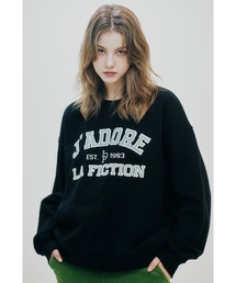 A'GEM/9 × .kom『LARTIGENT/ラーティゼン』LO APPLIQUE SWEATSHIRT/ロゴ アップリケ刺繍 長袖 スウェットシャツ