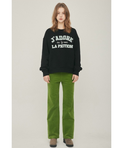 LARTIGENT（ラーティゼン）の「A'GEM/9 × .kom『LARTIGENT/ラーティゼン』LO APPLIQUE SWEATSHIRT/ロゴ アップリケ刺繍 長袖 スウェットシャツ（スウェット・レディース・ブラック・FREE）」の5枚目の写真