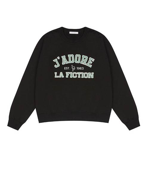 LARTIGENT（ラーティゼン）の「A'GEM/9 × .kom『LARTIGENT/ラーティゼン』LO APPLIQUE SWEATSHIRT/ロゴ アップリケ刺繍 長袖 スウェットシャツ（スウェット・レディース・ブラック・FREE）」の9枚目の写真