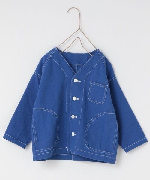 LOWRYS FARM（ローリーズファーム）の「コットンステッチカバーオール　263108（ノーカラージャケット・キッズ・ブラック/ブルー/アイボリー/レッド・110cm/120cm/130cm/140cm/150cm）」の3枚目の写真