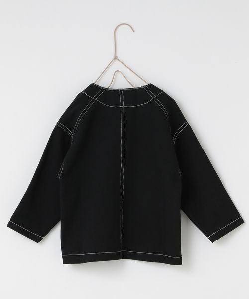 LOWRYS FARM（ローリーズファーム）の「コットンステッチカバーオール　263108（ノーカラージャケット・キッズ・ブラック/ブルー/アイボリー/レッド・110cm/120cm/130cm/140cm/150cm）」の5枚目の写真