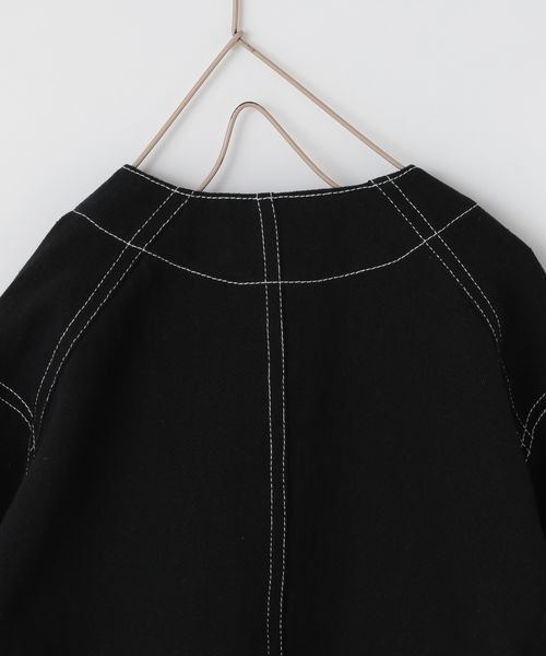 LOWRYS FARM（ローリーズファーム）の「コットンステッチカバーオール　263108（ノーカラージャケット・キッズ・ブラック/ブルー/アイボリー/レッド・110cm/120cm/130cm/140cm/150cm）」の6枚目の写真