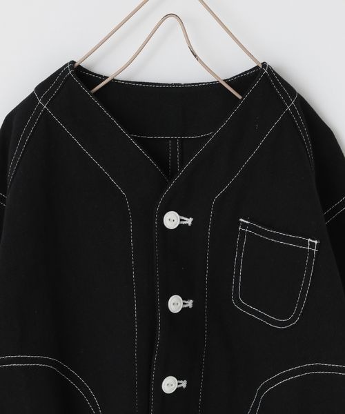 LOWRYS FARM（ローリーズファーム）の「コットンステッチカバーオール　263108（ノーカラージャケット・キッズ・ブラック/ブルー/アイボリー/レッド・110cm/120cm/130cm/140cm/150cm）」の7枚目の写真