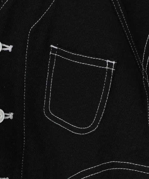 LOWRYS FARM（ローリーズファーム）の「コットンステッチカバーオール　263108（ノーカラージャケット・キッズ・ブラック/ブルー/アイボリー/レッド・110cm/120cm/130cm/140cm/150cm）」の8枚目の写真