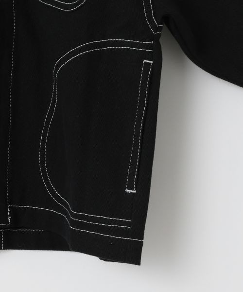 LOWRYS FARM（ローリーズファーム）の「コットンステッチカバーオール　263108（ノーカラージャケット・キッズ・ブラック/ブルー/アイボリー/レッド・110cm/120cm/130cm/140cm/150cm）」の10枚目の写真