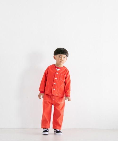 LOWRYS FARM（ローリーズファーム）の「コットンステッチカバーオール　263108（ノーカラージャケット・キッズ・ブラック/ブルー/アイボリー/レッド・110cm/120cm/130cm/140cm/150cm）」の19枚目の写真