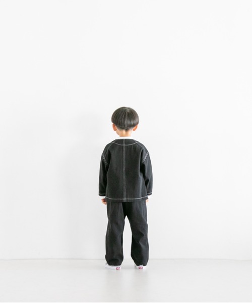 LOWRYS FARM（ローリーズファーム）の「コットンステッチカバーオール　263108（ノーカラージャケット・キッズ・ブラック/ブルー/アイボリー/レッド・110cm/120cm/130cm/140cm/150cm）」の21枚目の写真