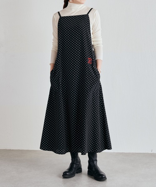 BEARDSLEY（ビアズリー）の「B刺繍ドットサロペットワンピース（ワンピース・レディース・ブラック・FREE）」の12枚目の写真