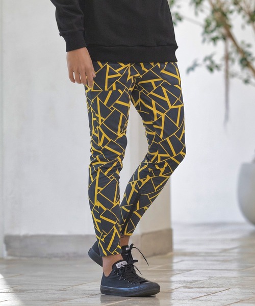 Magine(マージン)の「mp9730-PATTERNED GIMMICK PANTS パンツ(その他パンツ・メンズ・ホワイト×ブラック/ブラック×ホワイト/ブラック×イエロー・46/48/44)」の1枚目の写真