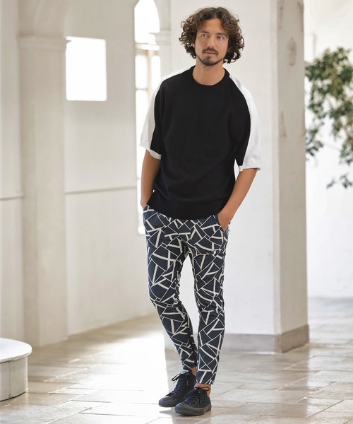 Magine(マージン)の「mp9730-PATTERNED GIMMICK PANTS パンツ(その他パンツ・メンズ・ホワイト×ブラック/ブラック×ホワイト/ブラック×イエロー・46/48/44)」の7枚目の写真