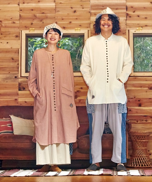 チャイハネ(チャイハネ)の「【チャイハネ】タビーシャノーカラーシャツワンピース(シャツワンピース・レディース・ホワイト/ブラック/ブルー/キャメル・FREE)」の21枚目の写真