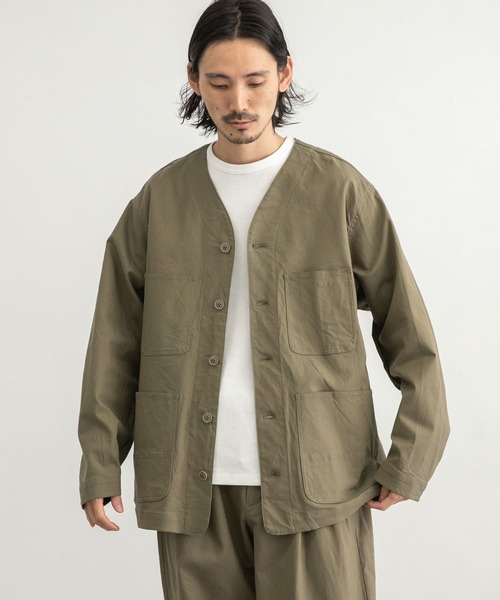 WORK NOT WORK URBAN RESEARCH（ワークノットワークアーバンリサーチ）の「WORK NOT WORK　Stretch Twill Cardigan Jacket（カバーオール・メンズ・ネイビー/オフホワイト/オリーブ・SMALL/MEDIUM/LARGE）」の17枚目の写真