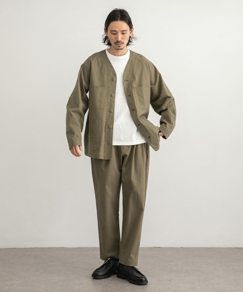 WORK NOT WORK URBAN RESEARCH（ワークノットワークアーバンリサーチ）の「WORK NOT WORK　Stretch Twill Cardigan Jacket（カバーオール・メンズ・ネイビー/オフホワイト/オリーブ・SMALL/MEDIUM/LARGE）」の18枚目の写真