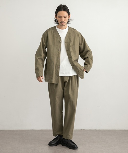 WORK NOT WORK URBAN RESEARCH（ワークノットワークアーバンリサーチ）の「WORK NOT WORK　Stretch Twill Cardigan Jacket（カバーオール・メンズ・ネイビー/オフホワイト/オリーブ・SMALL/MEDIUM/LARGE）」の10枚目の写真