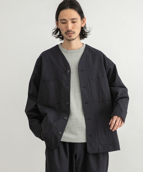 WORK NOT WORK URBAN RESEARCH（ワークノットワークアーバンリサーチ）の「WORK NOT WORK　Stretch Twill Cardigan Jacket（カバーオール・メンズ・ネイビー/オフホワイト/オリーブ・SMALL/MEDIUM/LARGE）」の8枚目の写真