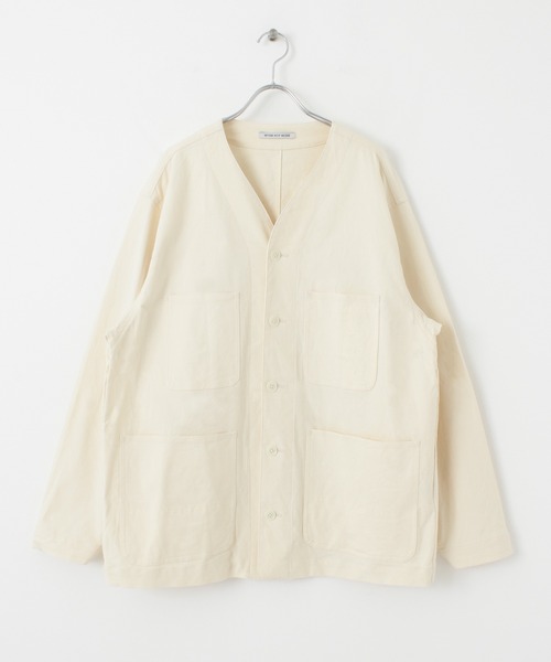 WORK NOT WORK URBAN RESEARCH（ワークノットワークアーバンリサーチ）の「WORK NOT WORK　Stretch Twill Cardigan Jacket（カバーオール・メンズ・ネイビー/オフホワイト/オリーブ・SMALL/MEDIUM/LARGE）」の14枚目の写真