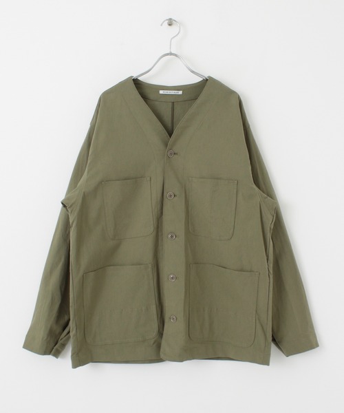 WORK NOT WORK URBAN RESEARCH（ワークノットワークアーバンリサーチ）の「WORK NOT WORK　Stretch Twill Cardigan Jacket（カバーオール・メンズ・ネイビー/オフホワイト/オリーブ・SMALL/MEDIUM/LARGE）」の6枚目の写真