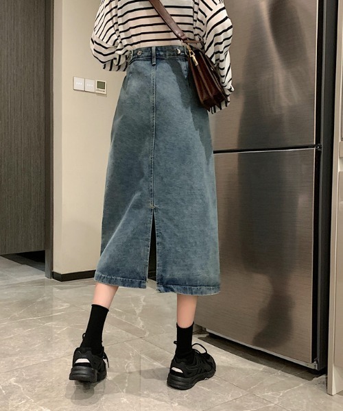 MANGROVE（マングローブ）の「ハイウエストデニムスカート（デニムスカート・レディース・ライトブルー/ブラック/インディゴブルー・MEDIUM/LARGE）」の22枚目の写真