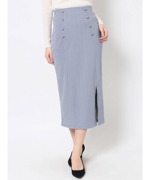 EATME（イートミー）の「シングルスリットリブスカート（セットアップ可能）（スカート・レディース・ブラック/ベージュ/ブルー・FREE）」の10枚目の写真