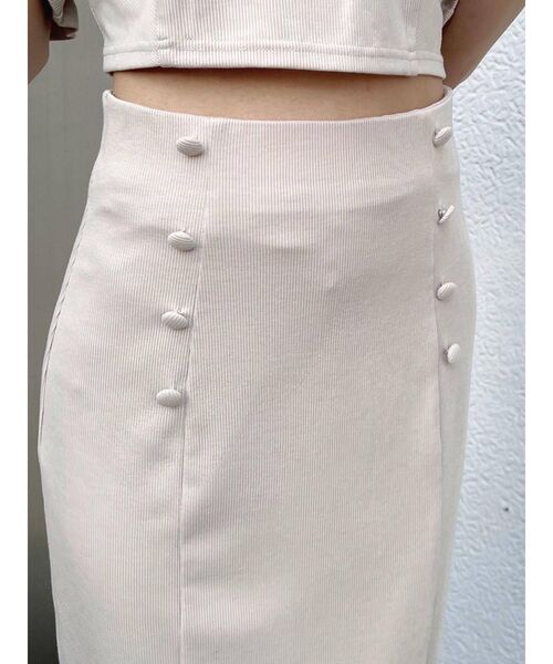 EATME（イートミー）の「シングルスリットリブスカート（セットアップ可能）（スカート・レディース・ブラック/ベージュ/ブルー・FREE）」の16枚目の写真