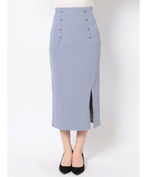 EATME（イートミー）の「シングルスリットリブスカート（セットアップ可能）（スカート・レディース・ブラック/ベージュ/ブルー・FREE）」の21枚目の写真