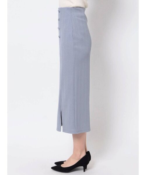 EATME（イートミー）の「シングルスリットリブスカート（セットアップ可能）（スカート・レディース・ブラック/ベージュ/ブルー・FREE）」の22枚目の写真